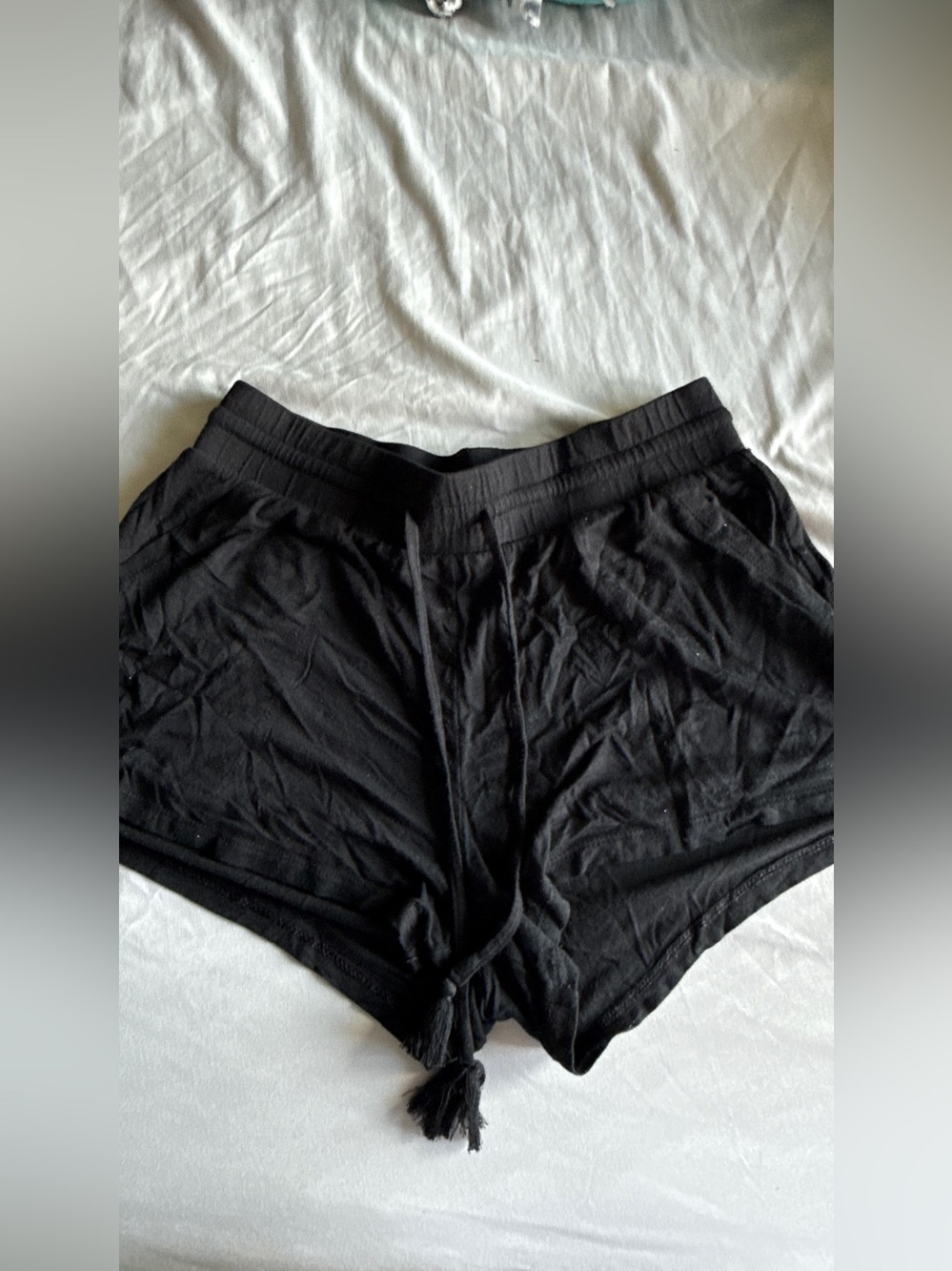 stars above Black Athletic Drawstring Lounge Shorts